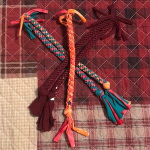 3 FOR $10 LONG HANDMADE DOG TUG TOYS